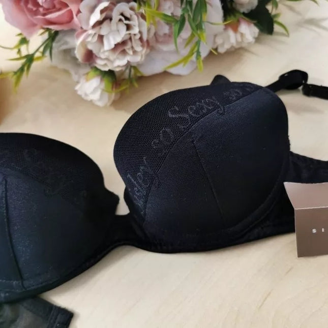 Sisley Underwear XS S dydžio juodos spalvos push-up liemenėlė 18023