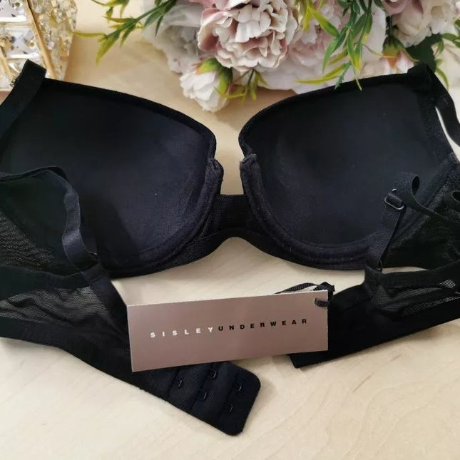 Sisley Underwear XS S dydžio juodos spalvos push-up liemenėlė 18023