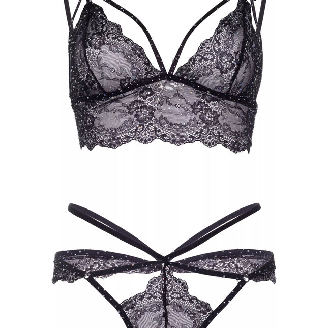 Leg Avenue juodas seksualus blizgus komplektėlis