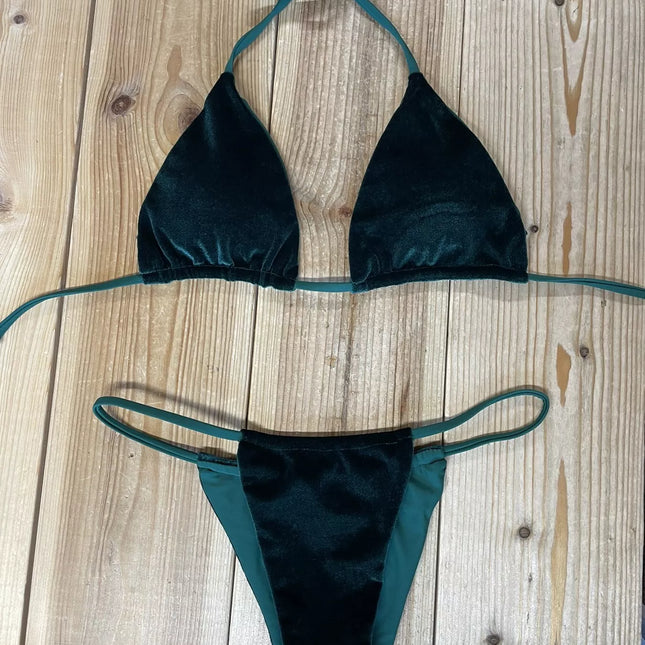 PGL Triangle tamsiai žalias surišamas bikinis
