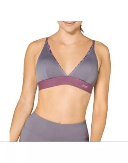 Sloggi L(40) dydžio pilka marginta sportinė liemenėlė  women mOwe FLOW Light Bralette