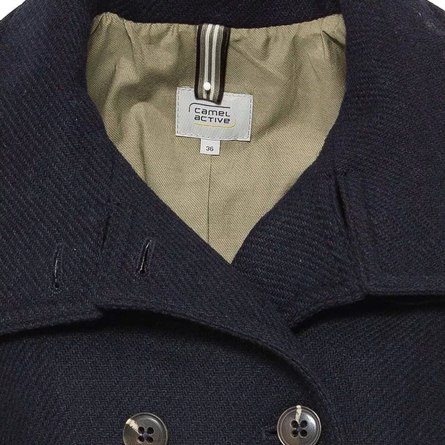 Camel Active 46(XXXL) 48(XXXXL) dydžio tamsiai mėlynos spalvos moteriškas paltas 310760