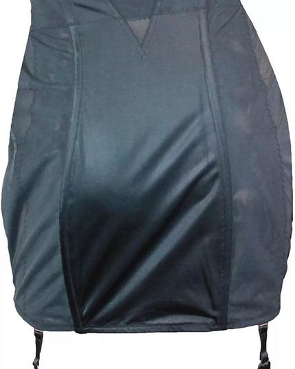 Triumph 44(XXL) dydžio juodos spalvos formuojantis liekninantis apatinis sijonas su prisegamais kojinių dirželiais   Vintage Satin Skirt