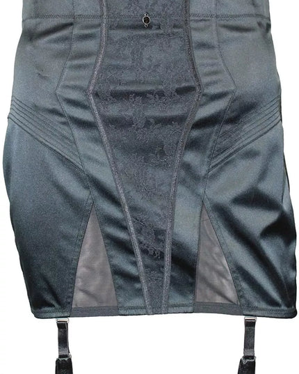 Triumph 44(XXL) dydžio juodos spalvos formuojantis liekninantis apatinis sijonas su prisegamais kojinių dirželiais   Vintage Satin Skirt
