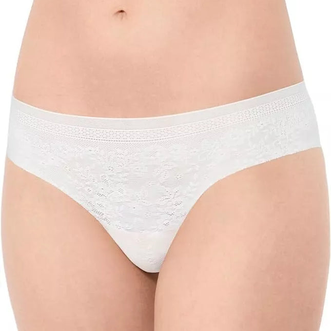 Sloggi XS(34) dydžio baltos spalvos minkštos gifiūrinės kelnaitės Zero Lace Hipstring