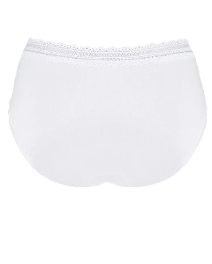 Sloggi 44(XXL) dydžio moteriškos baltos spalvos kelnaitės Feel Natural Lace Midi C2P