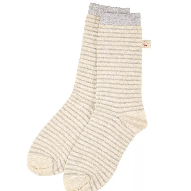 Triumph kreminės  dekoruotos sidabro spalvos siūlo juostomis moteriškos kojinės Accessories AW18 Gift Set Sock