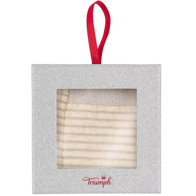 Triumph kreminės  dekoruotos sidabro spalvos siūlo juostomis moteriškos kojinės Accessories AW18 Gift Set Sock