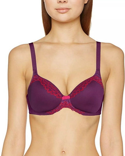 Triumph 80G violetinės spalvos su raudonais nėriniais liemenėlė Beauty-Full Darling WP