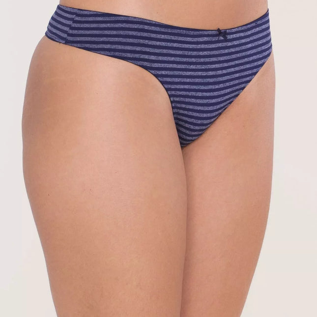 Beedees 44(XXL) dydžio mėlynos spalvos dryžuoti moteriški stringai New Day String