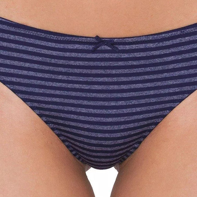 Beedees 44(XXL) dydžio mėlynos spalvos dryžuoti moteriški stringai New Day String