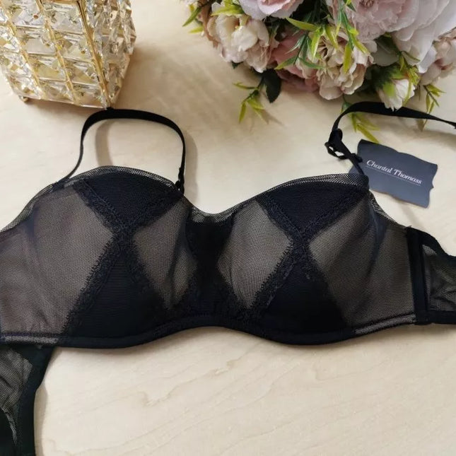 Chantal Thomass 70C 80B dydžio juoda push-up liemenėlė 0692 NOIR
