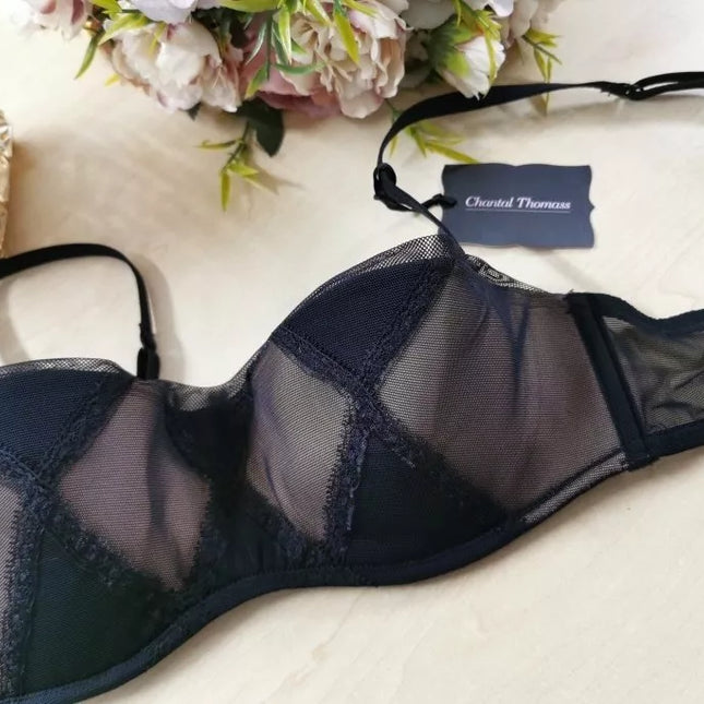 Chantal Thomass 70C 80B dydžio juoda push-up liemenėlė 0692 NOIR