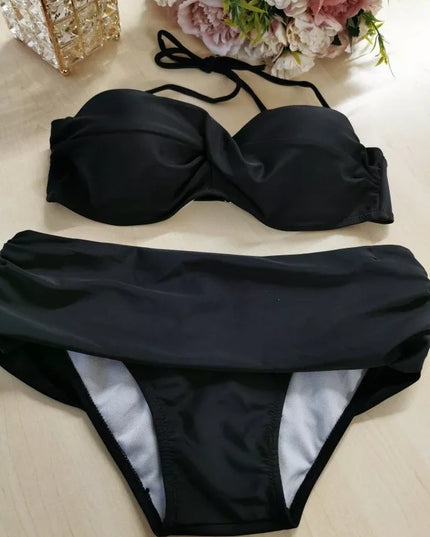 M(38) dydžio juodos spalvos dviejų dalių  maudymosi kostiumėlis BLACK