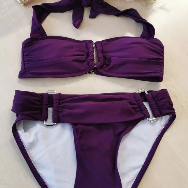 Victorias Secret S(36) dydžio violetinės spalvos dviejų dalių  maudymosi kostiumėlis Secret