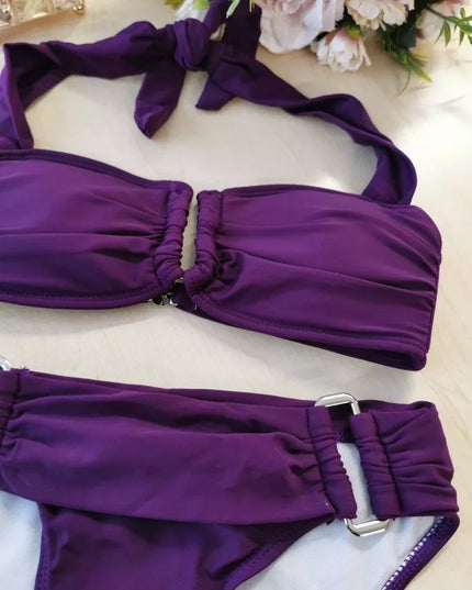 Victorias Secret S(36) dydžio violetinės spalvos dviejų dalių  maudymosi kostiumėlis Secret