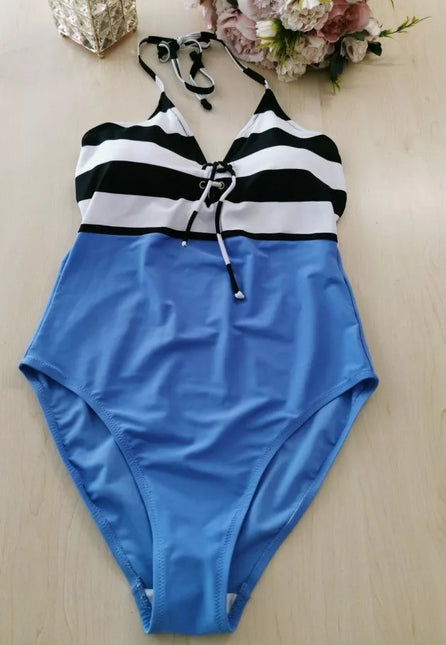 bpc bonprix collection  mėlynos  spalvos vientisas maudymosi kostiumėlis RAINBOW911487