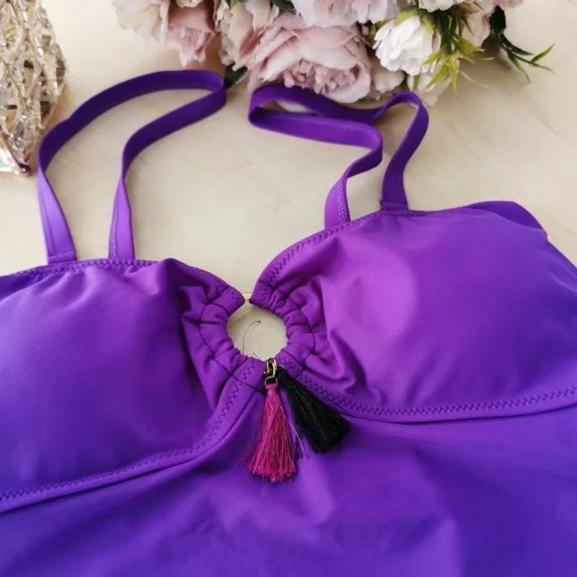 bpc bonprix collection dviejų dalių violetinis maudymosi kostiumėlis  BODYFLIRT