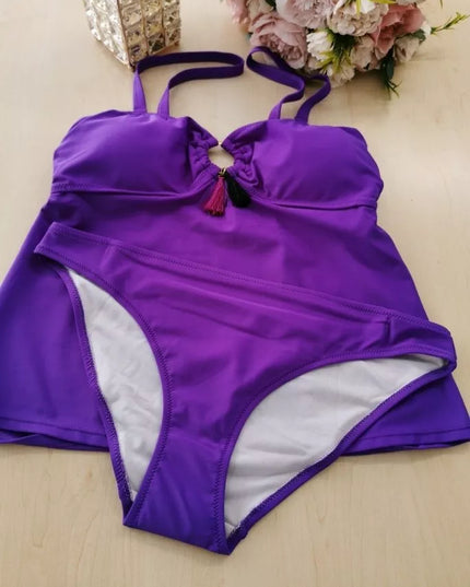 bpc bonprix collection dviejų dalių violetinis maudymosi kostiumėlis  BODYFLIRT