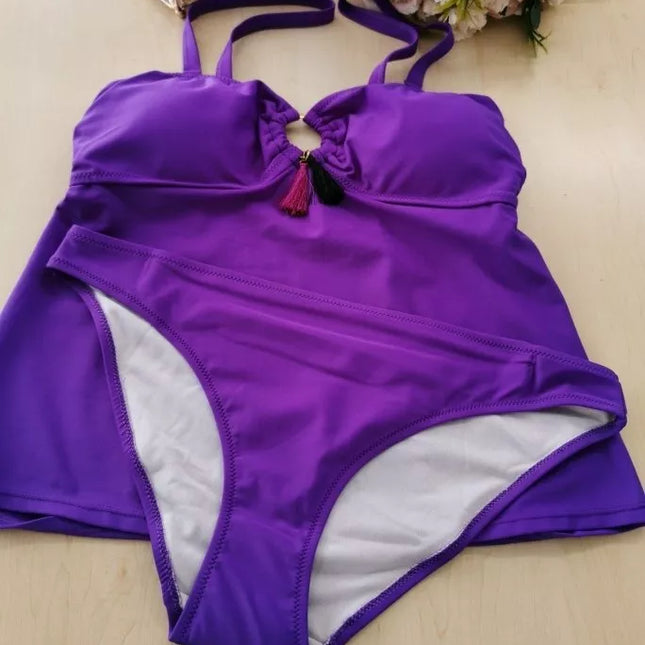bpc bonprix collection dviejų dalių violetinis maudymosi kostiumėlis  BODYFLIRT
