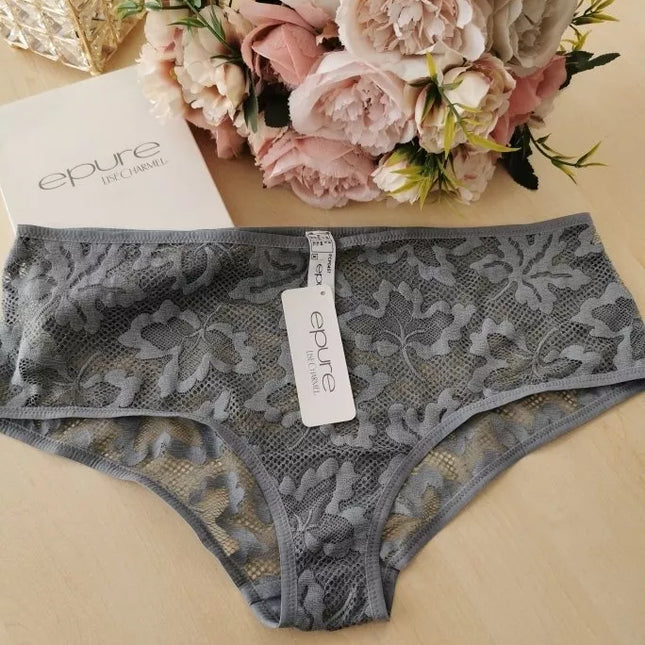 EPURE Lise Charmel 44(XXL) dydžio pilkos spalvos perregimos neriniuotos kelnaitės Vigne Sauvage