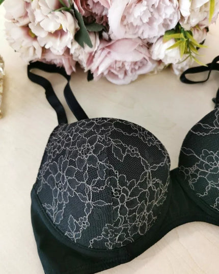 Sloggi 75C dydžio juodos spalvos liemenėlė Light lace WHP