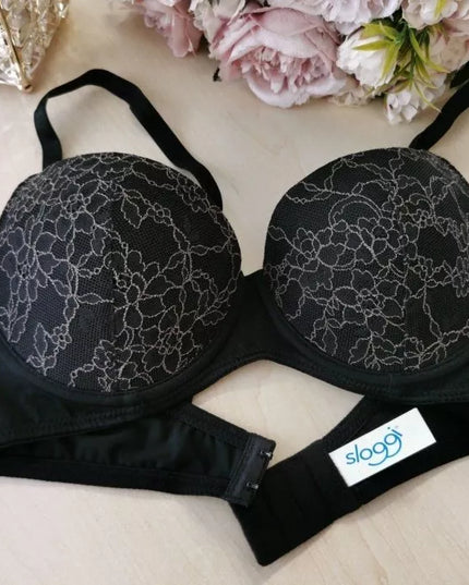 Sloggi 75C dydžio juodos spalvos liemenėlė Light lace WHP