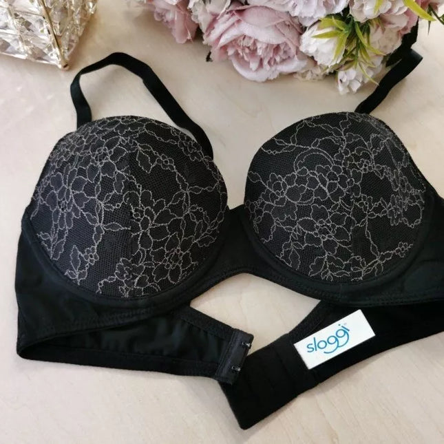 Sloggi 75C dydžio juodos spalvos liemenėlė Light lace WHP