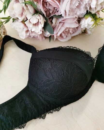 Lise Charmel 70D dydžio juodos spalvos neriniuota liemenėlė Orchid Dentelle Design