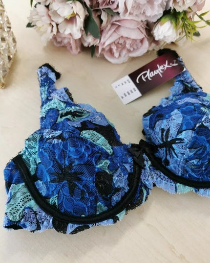 Playtex Flower Elegance 75C 95C 85C 90C 85B 80C 80B 100C 90B dydžio marga mėlyna neriniuota liemenė P5832