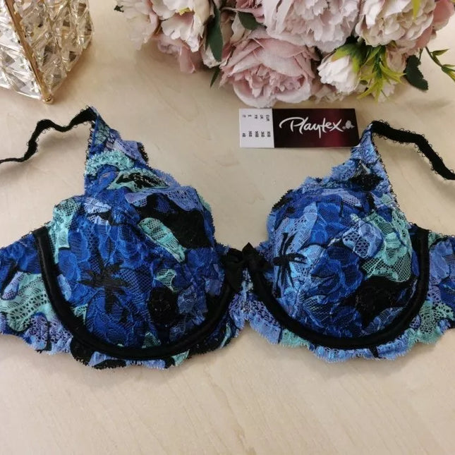Playtex Flower Elegance 75C 95C 85C 90C 85B 80C 80B 100C 90B dydžio marga mėlyna neriniuota liemenė P5832