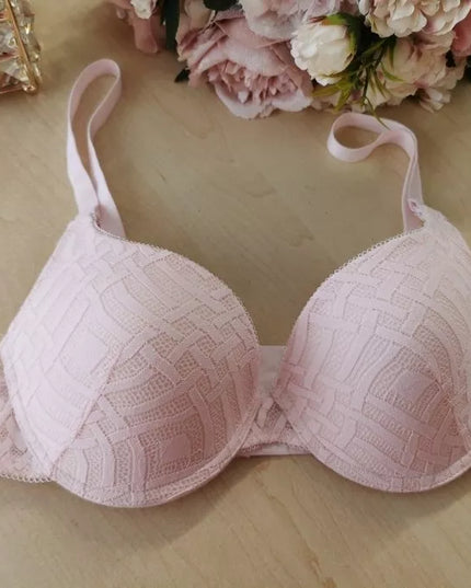 Epure Lise Charmel 70B dydžio rausva liemenėlė Tressage Dentelle Rose