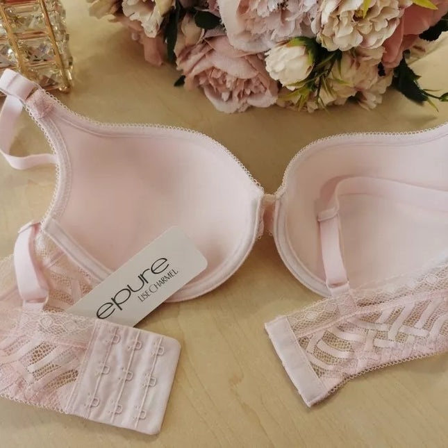Epure Lise Charmel 70B dydžio rausva liemenėlė Tressage Dentelle Rose