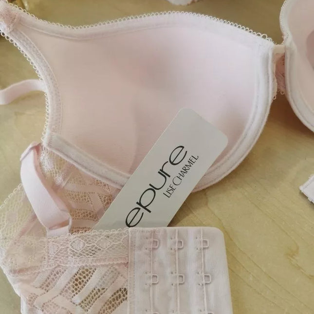 Epure Lise Charmel 70B dydžio rausva liemenėlė Tressage Dentelle Rose