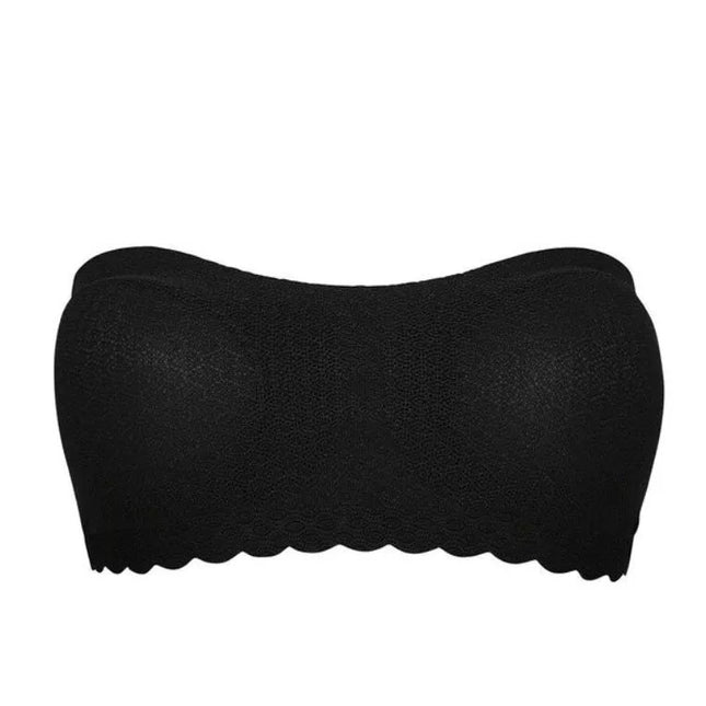 Sloggi XS(34) dydžio juodos spalvos sportinė liemenėlė ZERO Feel Lace Bandeau