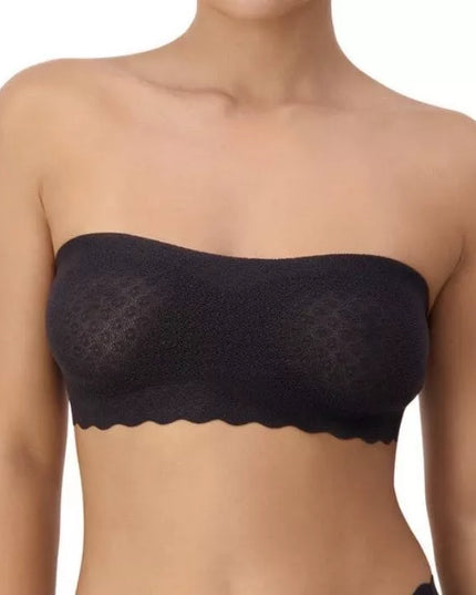 Sloggi XS(34) dydžio juodos spalvos sportinė liemenėlė ZERO Feel Lace Bandeau