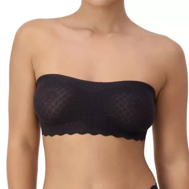 Sloggi XS(34) dydžio juodos spalvos sportinė liemenėlė ZERO Feel Lace Bandeau