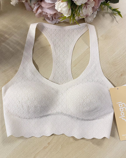 Sloggi XS(34) dydžio baltos spalvos sportinė liemenėlė ZERO Feel Lace Top