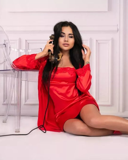 LivCo seksualus raudonas 3 dalių komplektas JACQUELINE