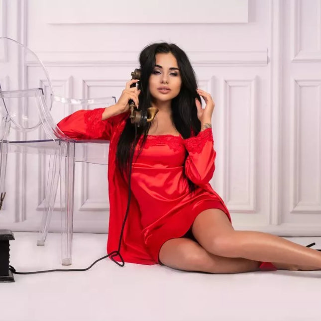 LivCo seksualus raudonas 3 dalių komplektas JACQUELINE