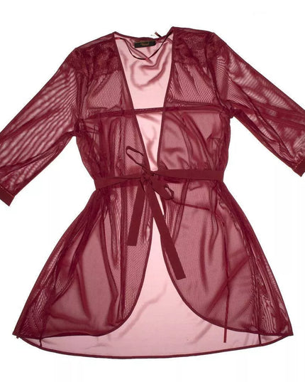 Triumph 36(S) 40(L) dydžio bordo spalvos moteriškas trumpas chalatas Lace Spotlight ROBE 02