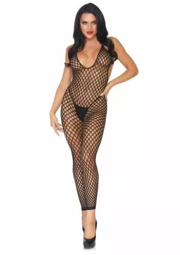 Leg Avenue seksuali juoda languota viso kūno kojinė 89035