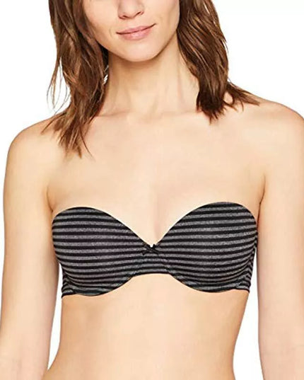 BeeDees 85A 80B 75A juoda/pilka  dryžuota liemenėlė New day WDP