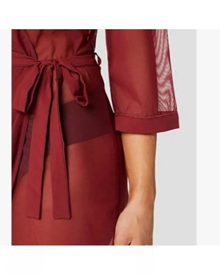 Triumph 36(S) 40(L) dydžio bordo spalvos moteriškas trumpas chalatas Lace Spotlight ROBE 02