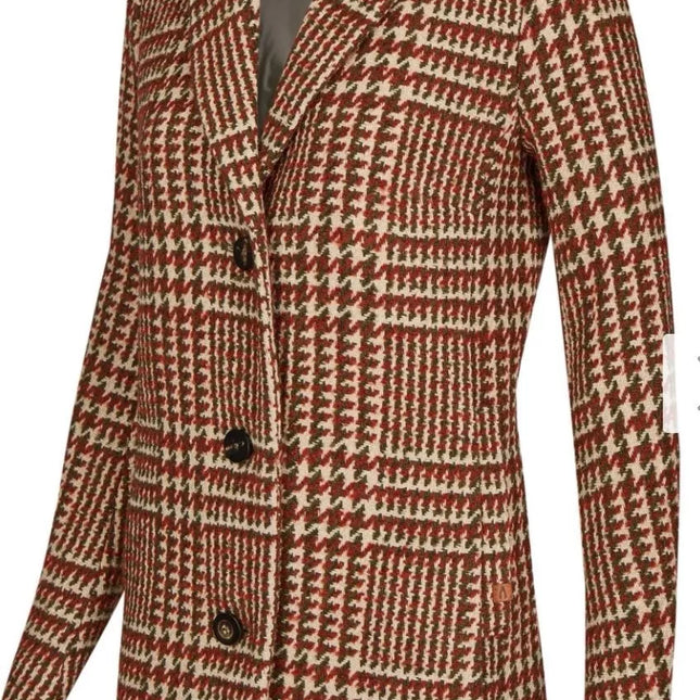 Camel Active 36(S) dydžio margas moteriškas rudeninis paltas 310320 2501