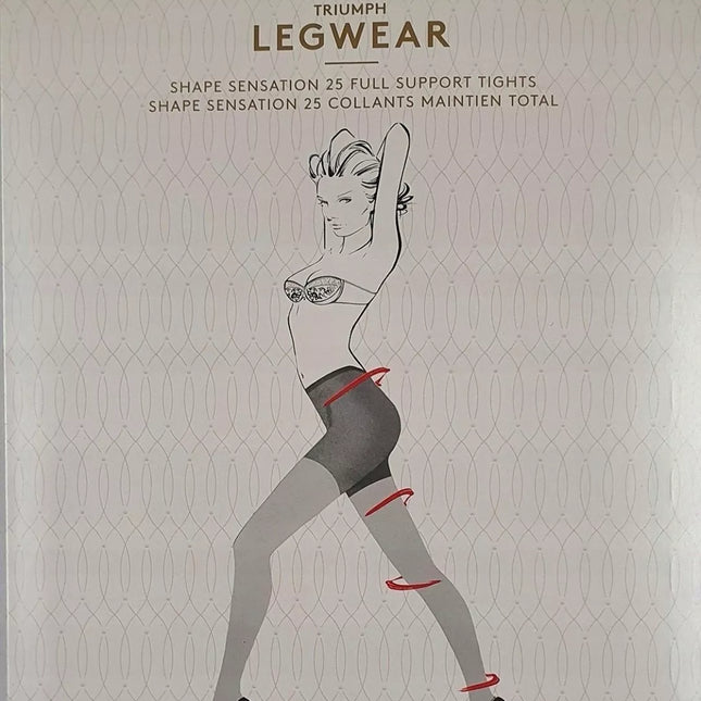 Triumph XL(42) dydžio 25DEN juodos spalvos pėdkelnės Shape Sensation 14472 black