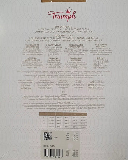 Triumph M L dydžio 15DEN kūno spalvos pėdkelnės 18948 Gobi