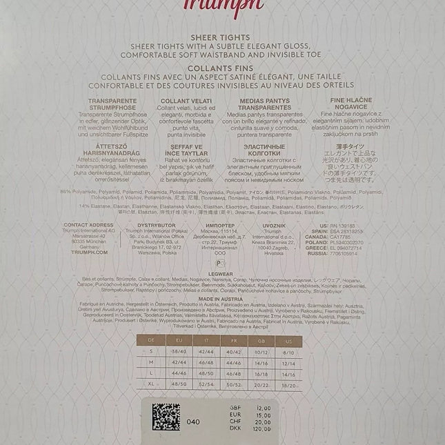 Triumph M L dydžio 15DEN kūno spalvos pėdkelnės 18948 Gobi