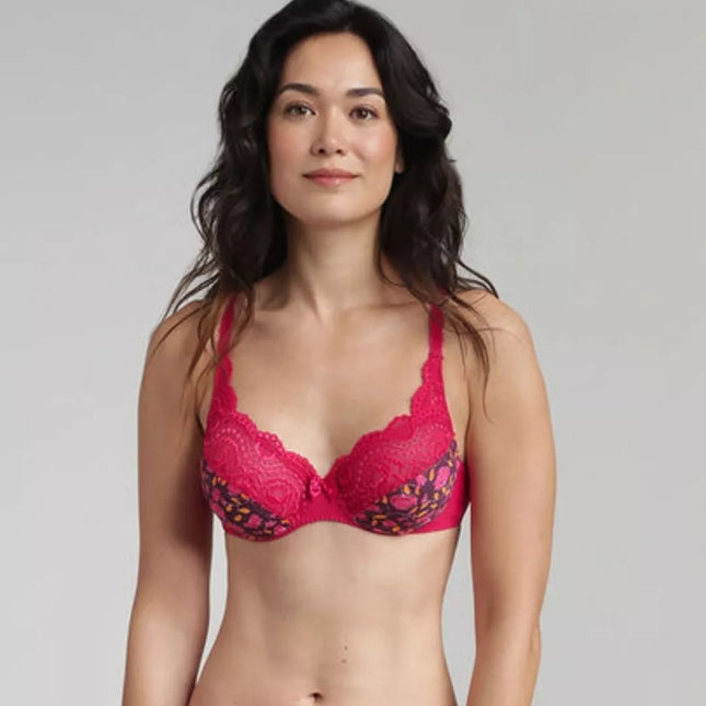 Playtex Flower Elegance 95B 75B 80D 85C 90D dydžio raudonos spalvos neriniuota liemenė P0717 Red flower