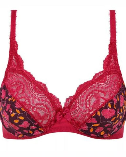 Playtex Flower Elegance 95B 75B 80D 85C 90D dydžio raudonos spalvos neriniuota liemenė P0717 Red flower